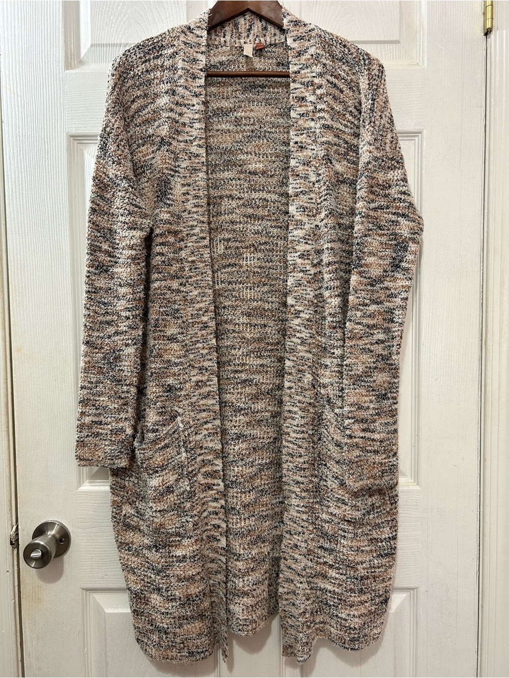 Pilcro Anthropologie Long Open Front Marled Knit Cardigan Duster Sweater S Boho
